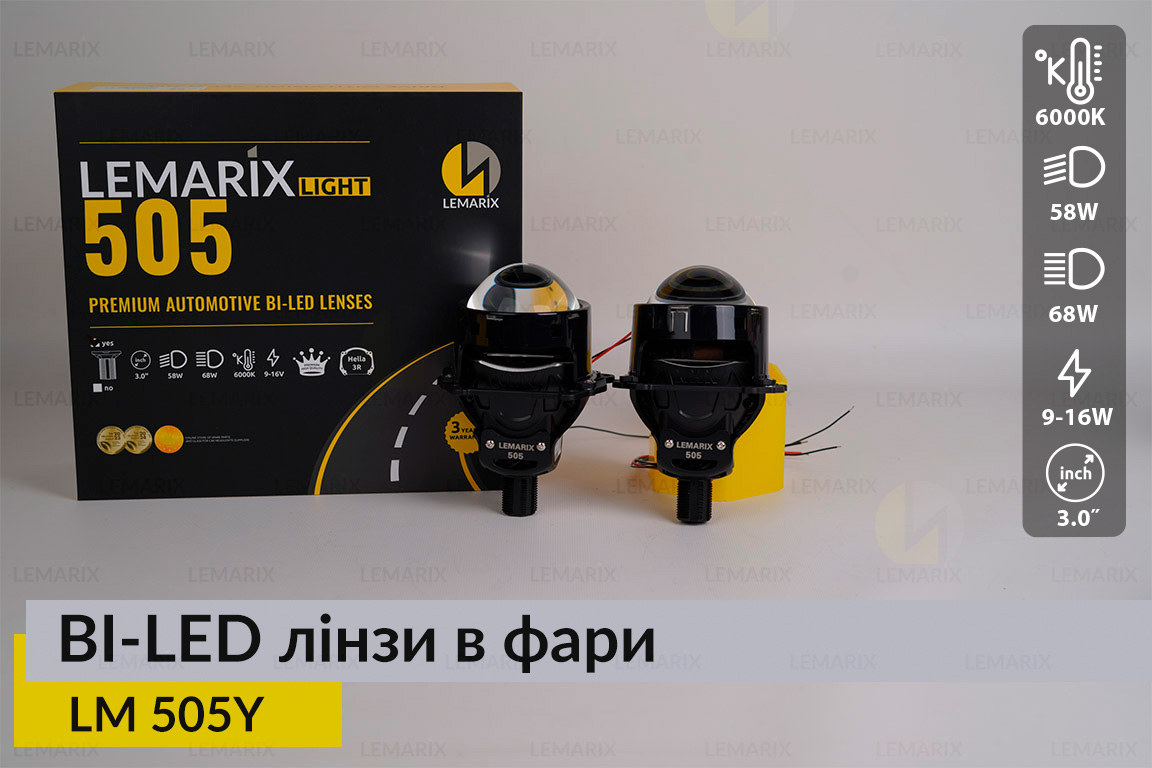 BI-LED лінзи в фари Lemarix 505Y