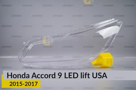 Скло фари Honda Accord 9 LED USA (2015-2017) рест ліве