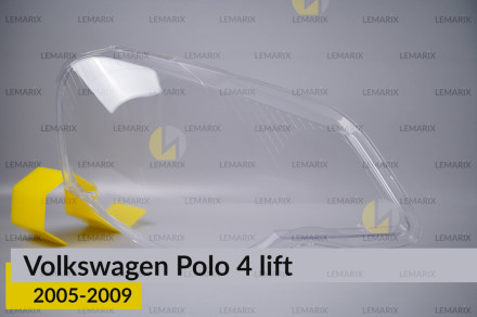 Скло фари VW Volkswagen Polo 4 (2005-2009) рест праве