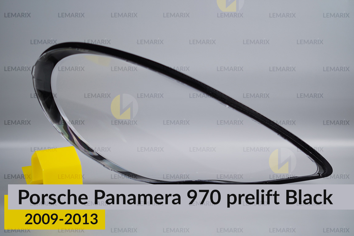 Скло фари Porsche Panamera 970 Black (2009-2013) дорест ліве