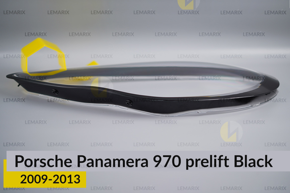 Скло фари Porsche Panamera 970 Black (2009-2013) дорест ліве