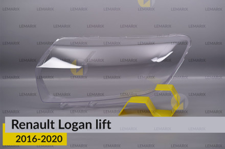 Скло фари Renault Logan (2016-2020) рест ліве