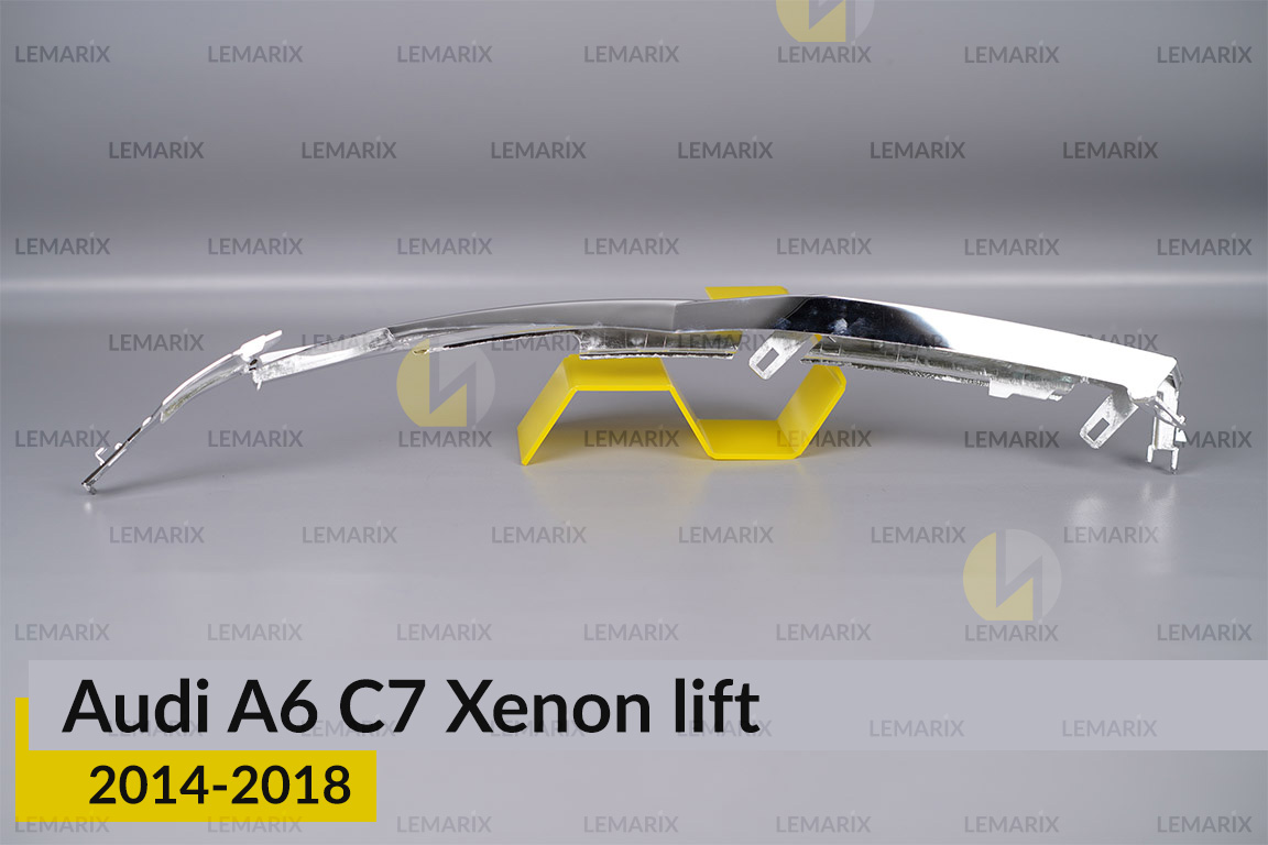 Хромированная декоративная маска под световод Audi A6 C7 Xenon (2014-2018) рест правая