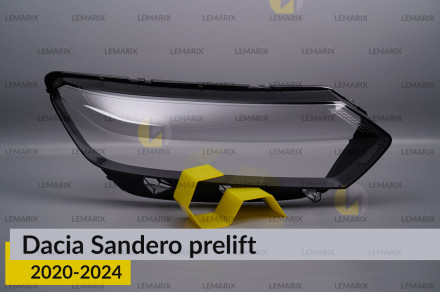 Скло фари Dacia Sandero (2020-2025) дорест/1 рест праве