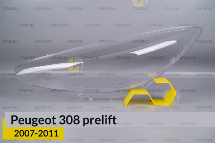 Скло фари Peugeot 308 (2007-2011) дорест ліве