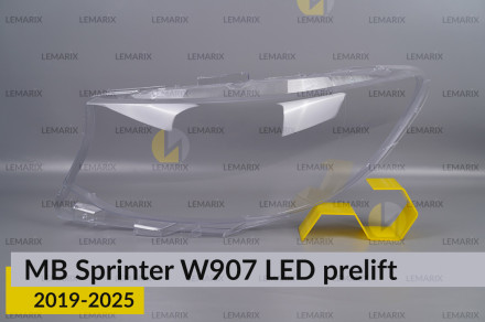 Скло фари Mercedes-Benz Sprinter W907 LED (2019-2026) дорест ліве