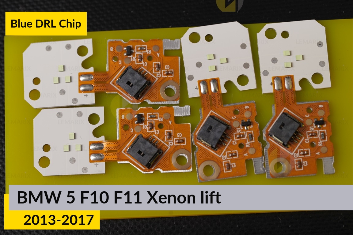 Синие LED DRL чипы дхо плата BMW 5 F10 F11 Xenon (2013-2017) рест (4 шт.)