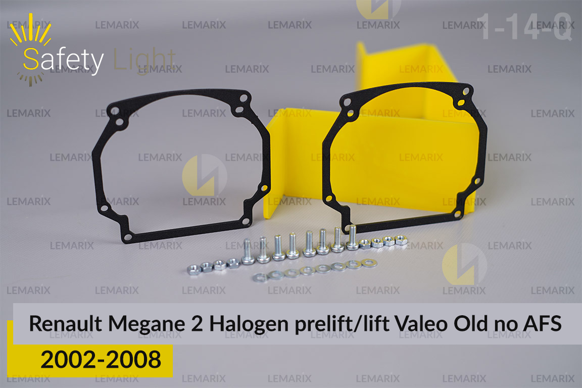Переходная рамка для Renault Megane 2 Halogen Valeo old no AFS (2002-2008) дорест/рест
