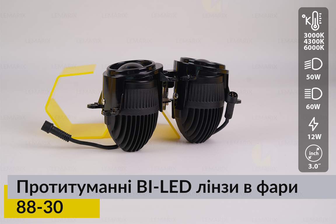Протитуманні BI-LED лінзи в фари Lemarix 88-30