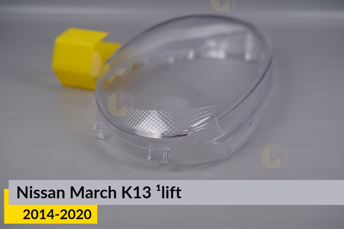 Скло фари Nissan March K13 (2014-2020) 1 рест ліве