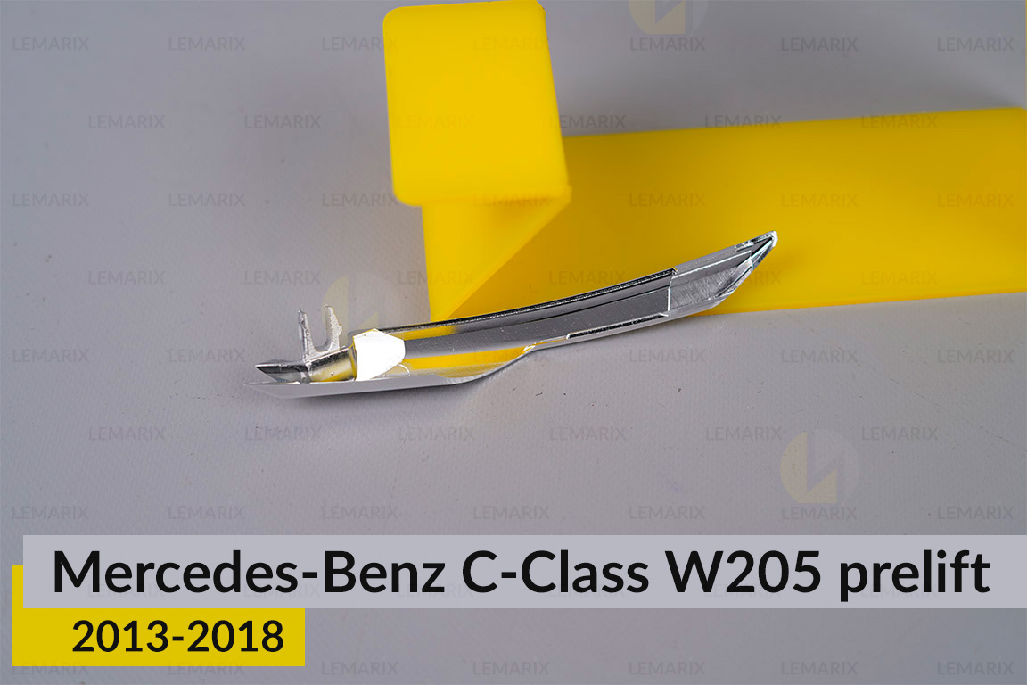 Хромированная декоративная маска боковая инфо Mercedes-Benz C-Class W205 (2013-2018) дорест левая