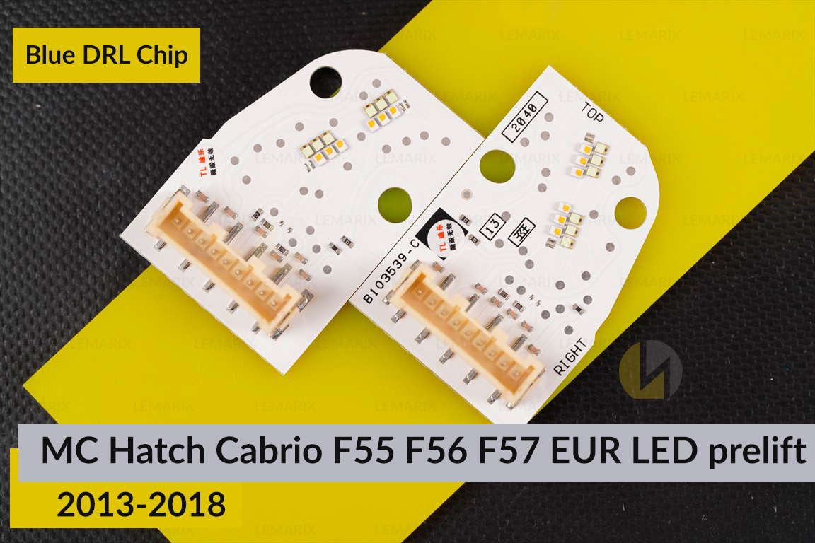 Сині LED DRL чіпи дхо плата Mini Cooper Hatch Cabrio F55 F56 F57 EUR LED (2013-2018) дорест (4 шт.)