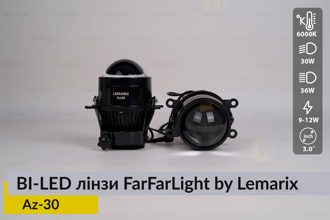 Протитуманні BI-LED лінзи FarFarLight by Lemarix серії Azul – Az30