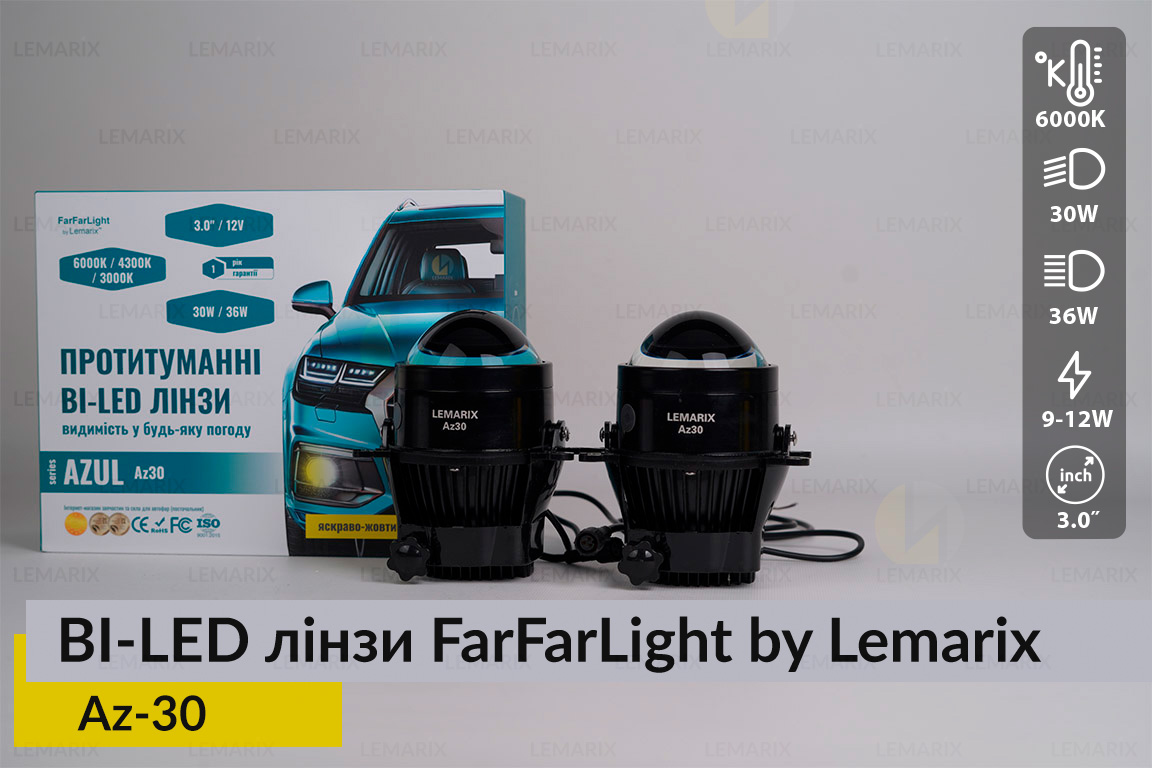 Протитуманні BI-LED лінзи FarFarLight by Lemarix серії Azul – Az30