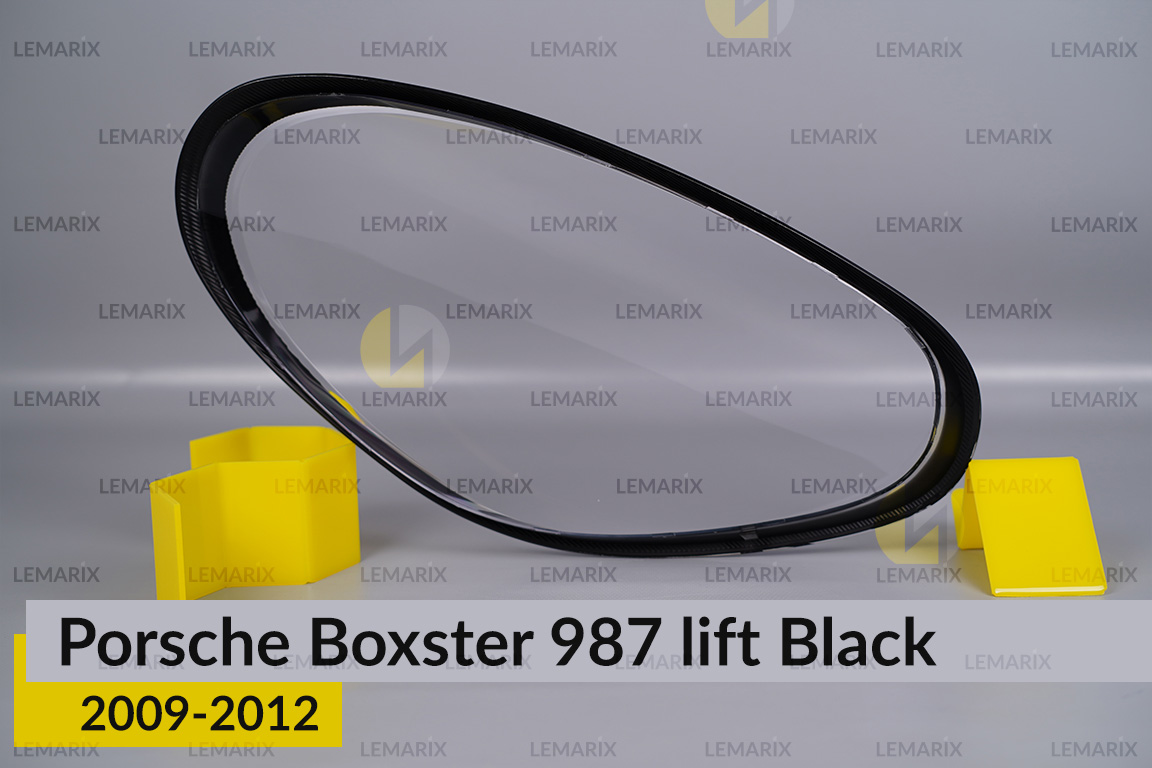 Стекло фары Porsche Boxster 987 Black (2009-2012) рест левое