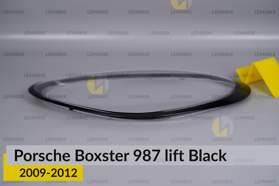 Стекло фары Porsche Boxster 987 Black (2009-2012) рест левое