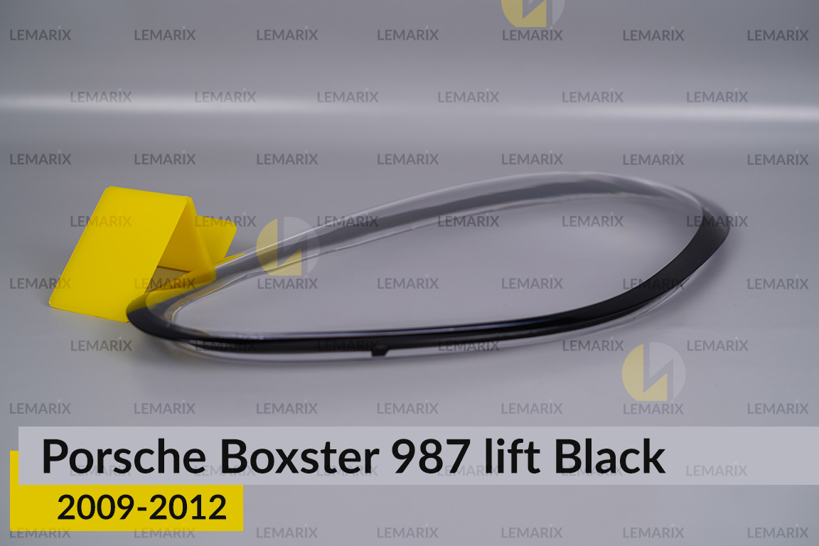 Стекло фары Porsche Boxster 987 Black (2009-2012) рест левое