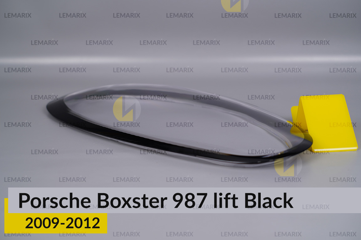 Стекло фары Porsche Boxster 987 Black (2009-2012) рест левое