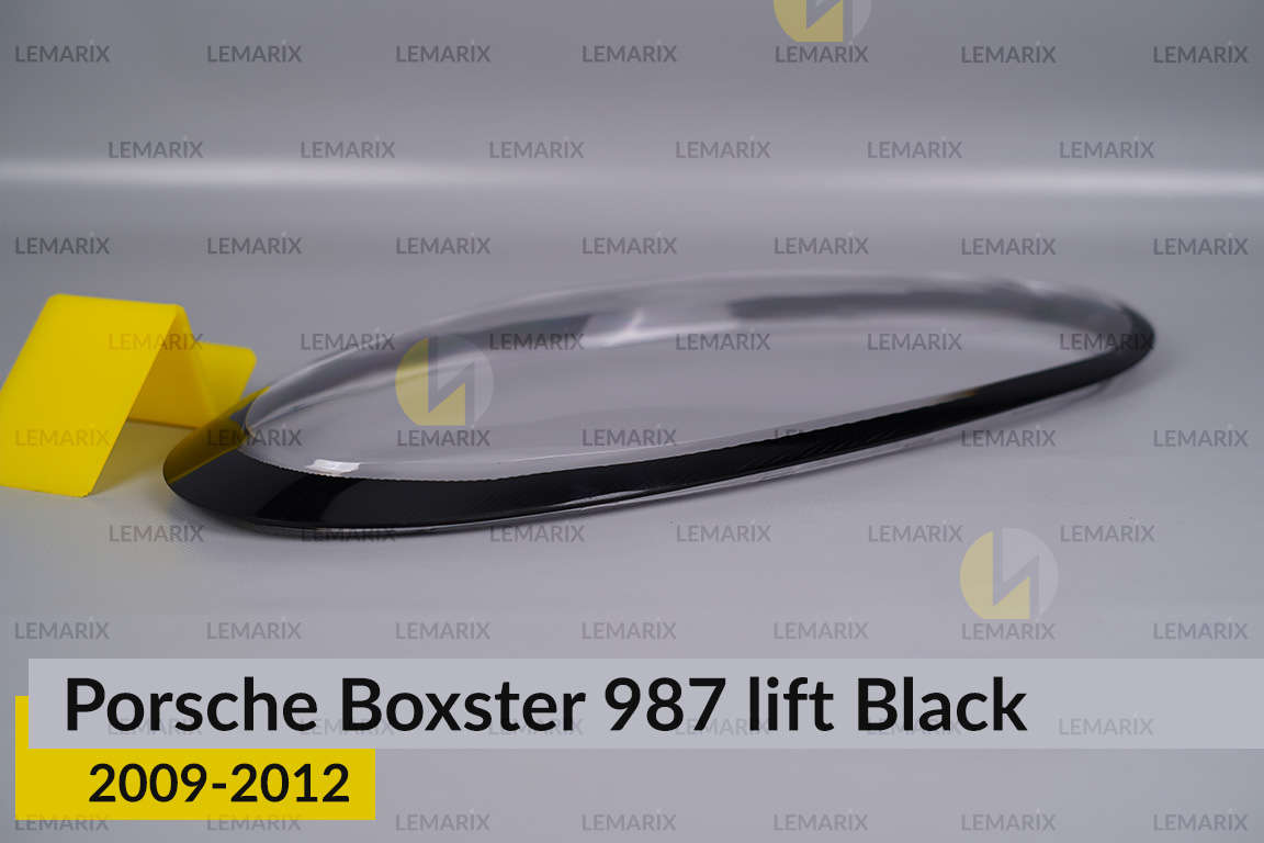 Стекло фары Porsche Boxster 987 Black (2009-2012) рест левое