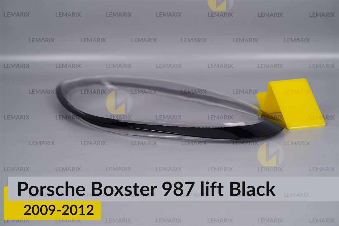 Стекло фары Porsche Boxster 987 Black (2009-2012) рест левое