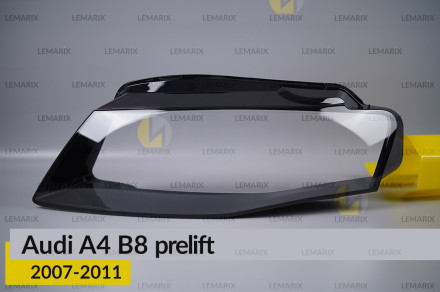 Скло фари Audi A4 B8 (2007-2011) дорест ліве