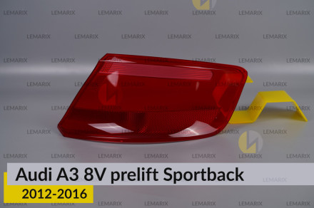 Стекло заднего фонаря внешнее в крыле Audi A3 8V Sportback (2012-2016) дорест правое