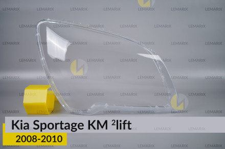 Скло фари KIA Sportage KM (2008-2010) 2 рест праве
