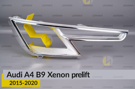 Хромована декоративна маска Audi A4 B9 Xenon (2015-2020) дорест права
