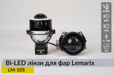 Автомобільні BI-LED лінзи в фари Lemarix 105