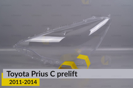 Скло фари Toyota Prius C (2011-2014) дорест ліве