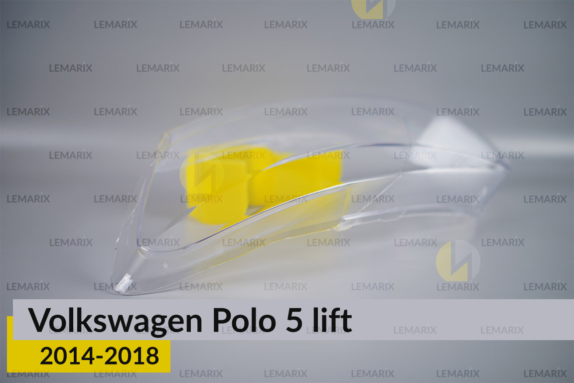 Скло фари VW Volkswagen Polo 5 (2014-2018) рест ліве