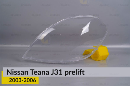 Стекло фары Nissan Teana J31 (2003-2006) дорест левое