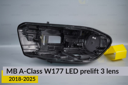 Корпус фари Mercedes-Benz A-Class W177 LED 3 лінзи (2018-2025) дорест лівий