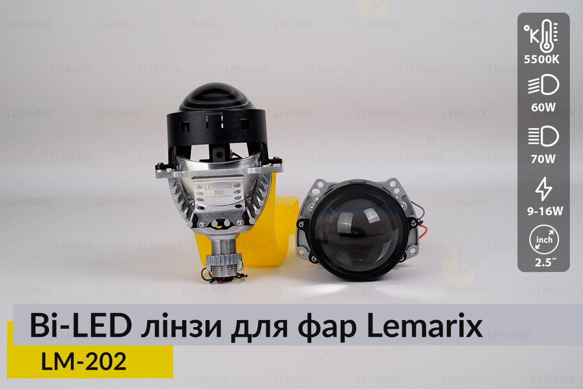 Автомобільні BI-LED лінзи в фари Lemarix 202-25