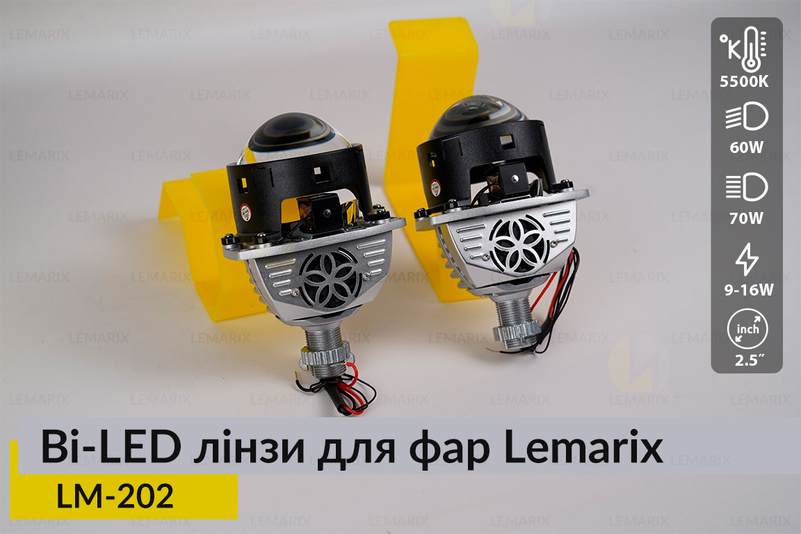 BI-LED лінзи в фари Lemarix 202-25