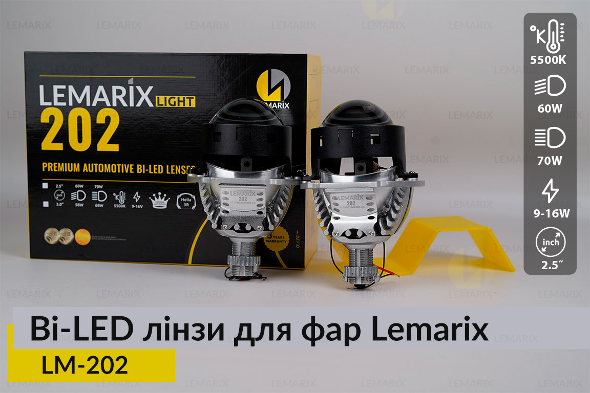 BI-LED лінзи в фари Lemarix 202-25