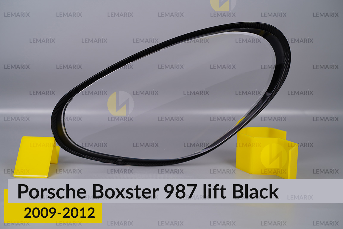 Стекло фары Porsche Boxster 987 Black (2009-2012) рест правое