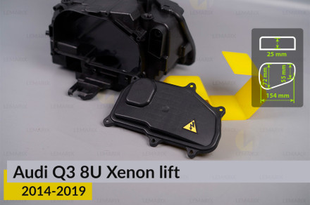 Кришка ковпак заглушка фари Audi Q3 8U Xenon (2014-2019) рест бокова права