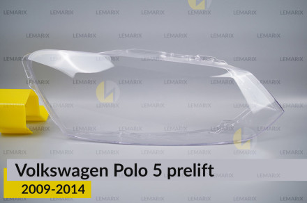 Скло фари VW Volkswagen Polo 5 (2009-2014) дорест праве