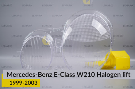 Скло фари Mercedes-Benz E-Class W210 Halogen (1999-2003) рест ліве