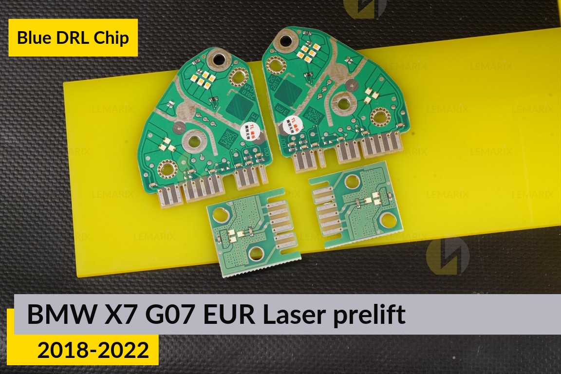 Сині LED DRL чіпи дхо плата BMW X7 G07 EUR Laser (2018-2022) дорест (4 шт.)