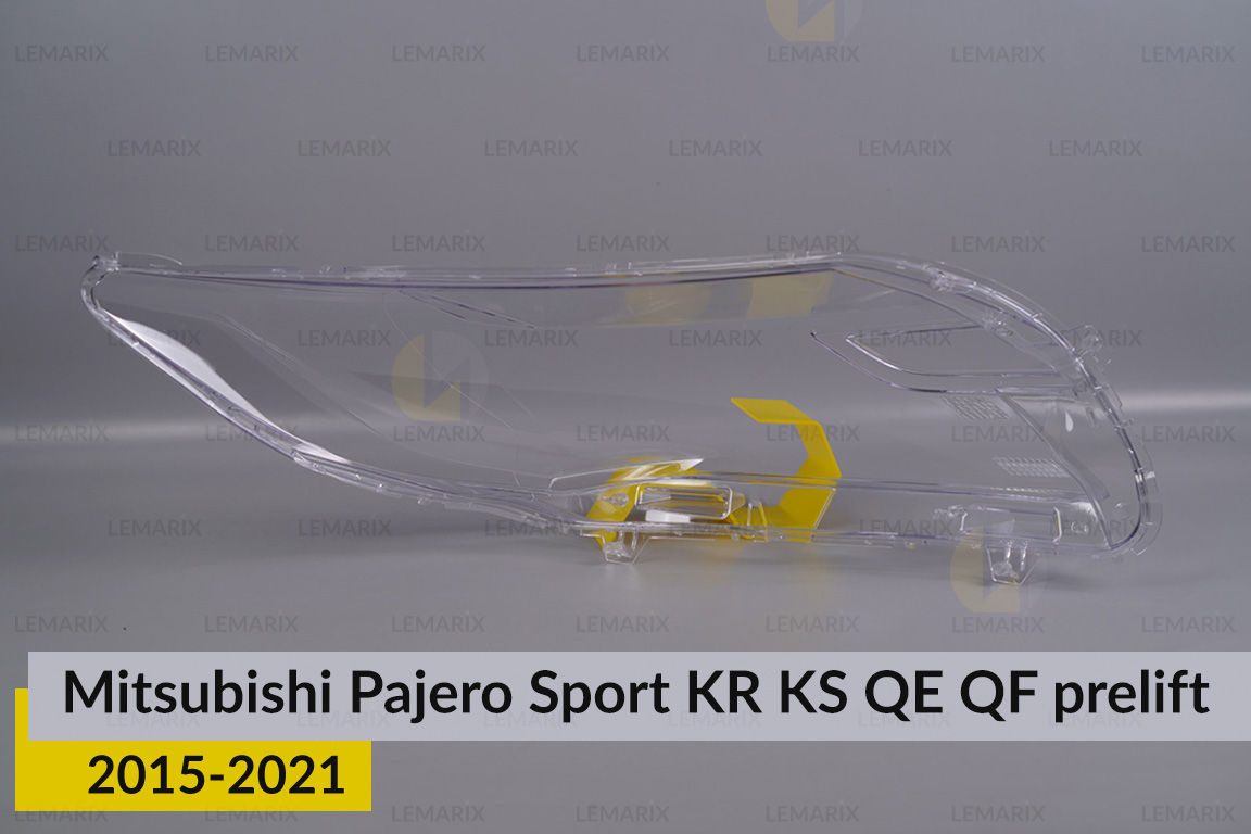 Скло фари Mitsubishi Pajero Sport KR KS QE QF (2015-2021) дорест ліве