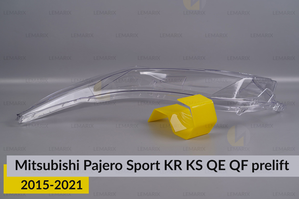 Скло фари Mitsubishi Pajero Sport KR KS QE QF (2015-2021) дорест ліве