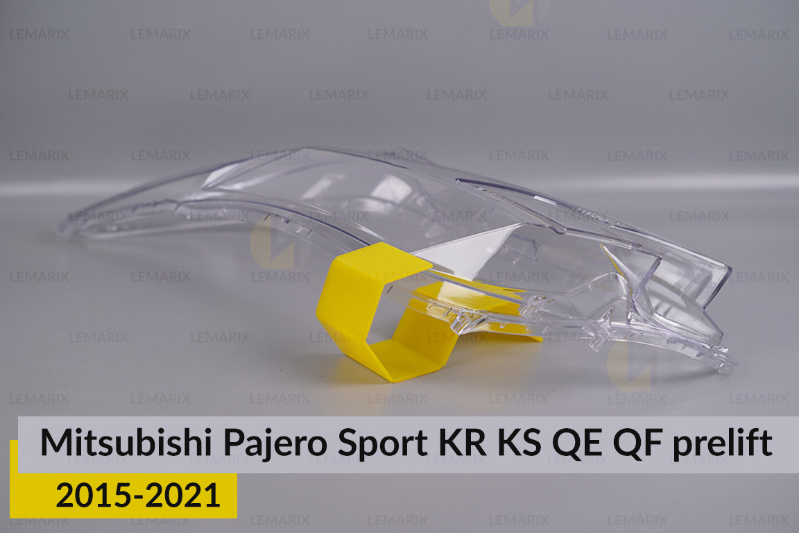 Скло фари Mitsubishi Pajero Sport KR KS QE QF (2015-2021) дорест ліве