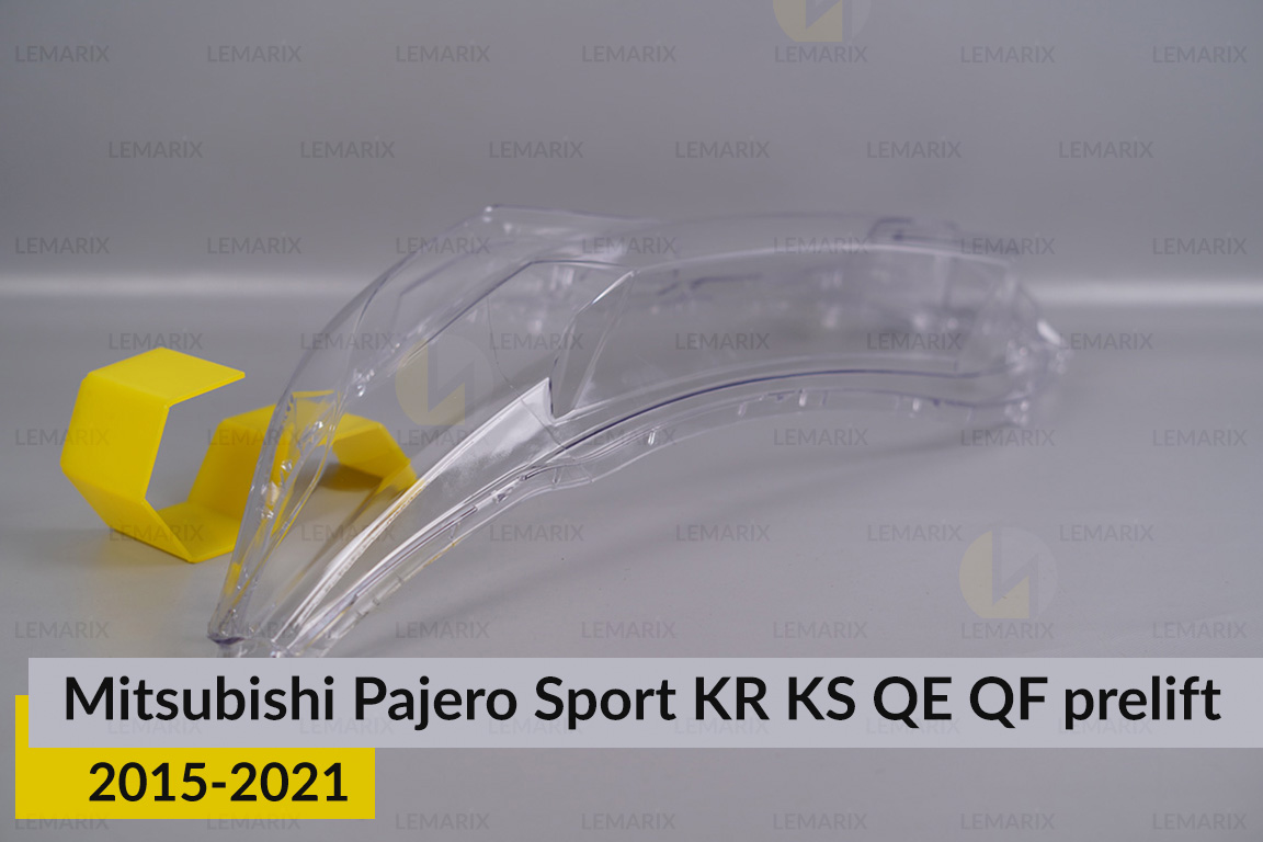 Скло фари Mitsubishi Pajero Sport KR KS QE QF (2015-2021) дорест ліве