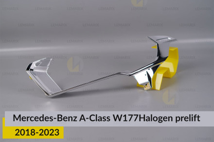 Хромована декоративна маска Mercedes-Benz A-Class W177 Halogen (2018-2023) дорест ліва
