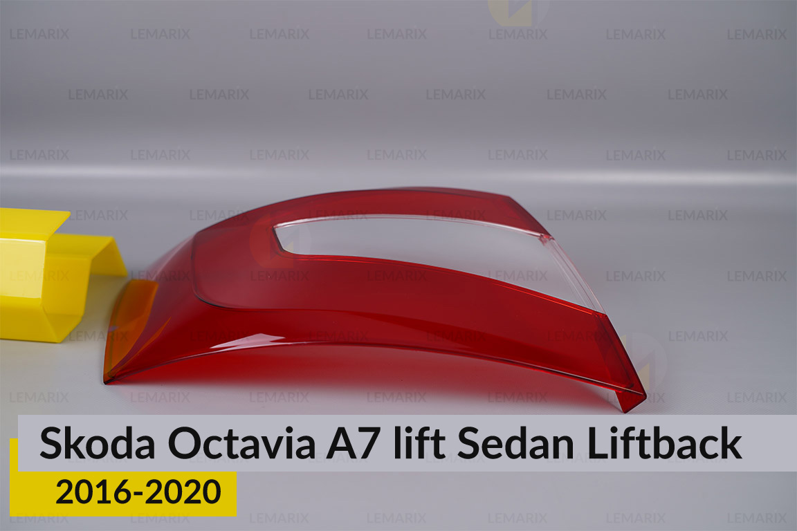 Стекло заднего фонаря Skoda Octavia A7 Sedan Liftback (2016-2020) рест левое