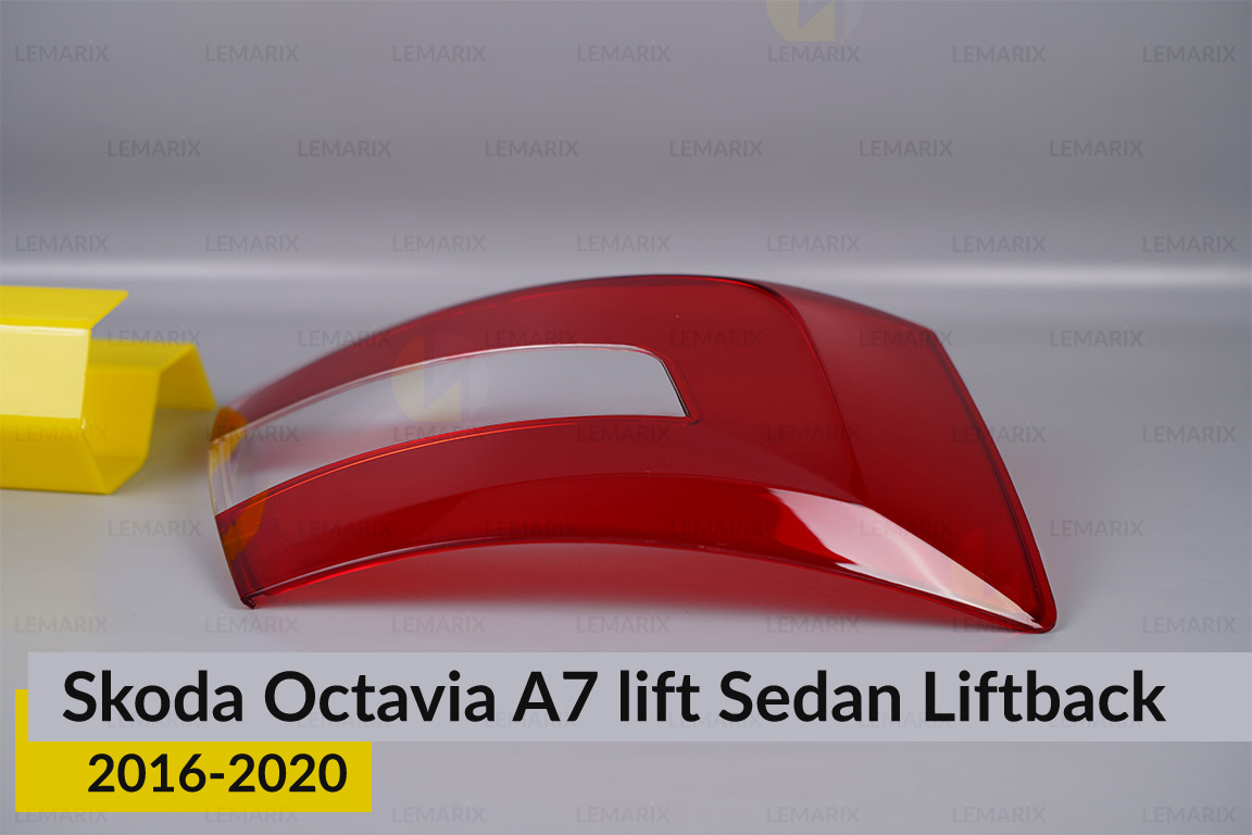 Стекло заднего фонаря Skoda Octavia A7 Sedan Liftback (2016-2020) рест левое