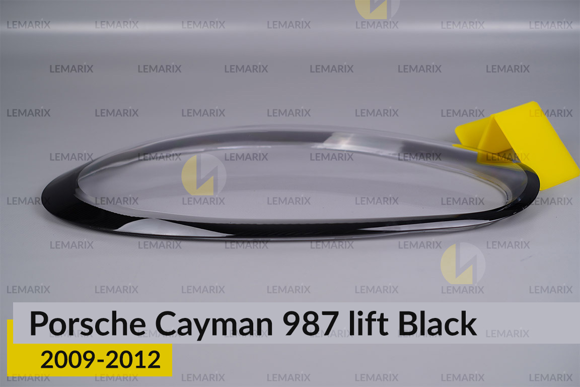 Скло фари Porsche Cayman 987 Black (2009-2012) рест ліве