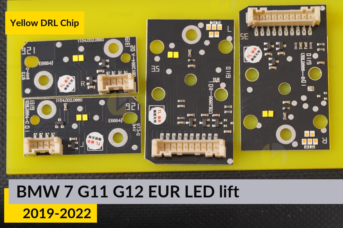 Желтые LED DRL чипы дхо плата BMW 7 G11 G12 EUR LED (2019-2022) рест (4 шт.)